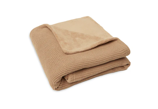 Couverture Berceau 75x100cm Basic Knit Biscuit/Fleece - Liste de naissance Charlotte Grossmann & Vick Badet