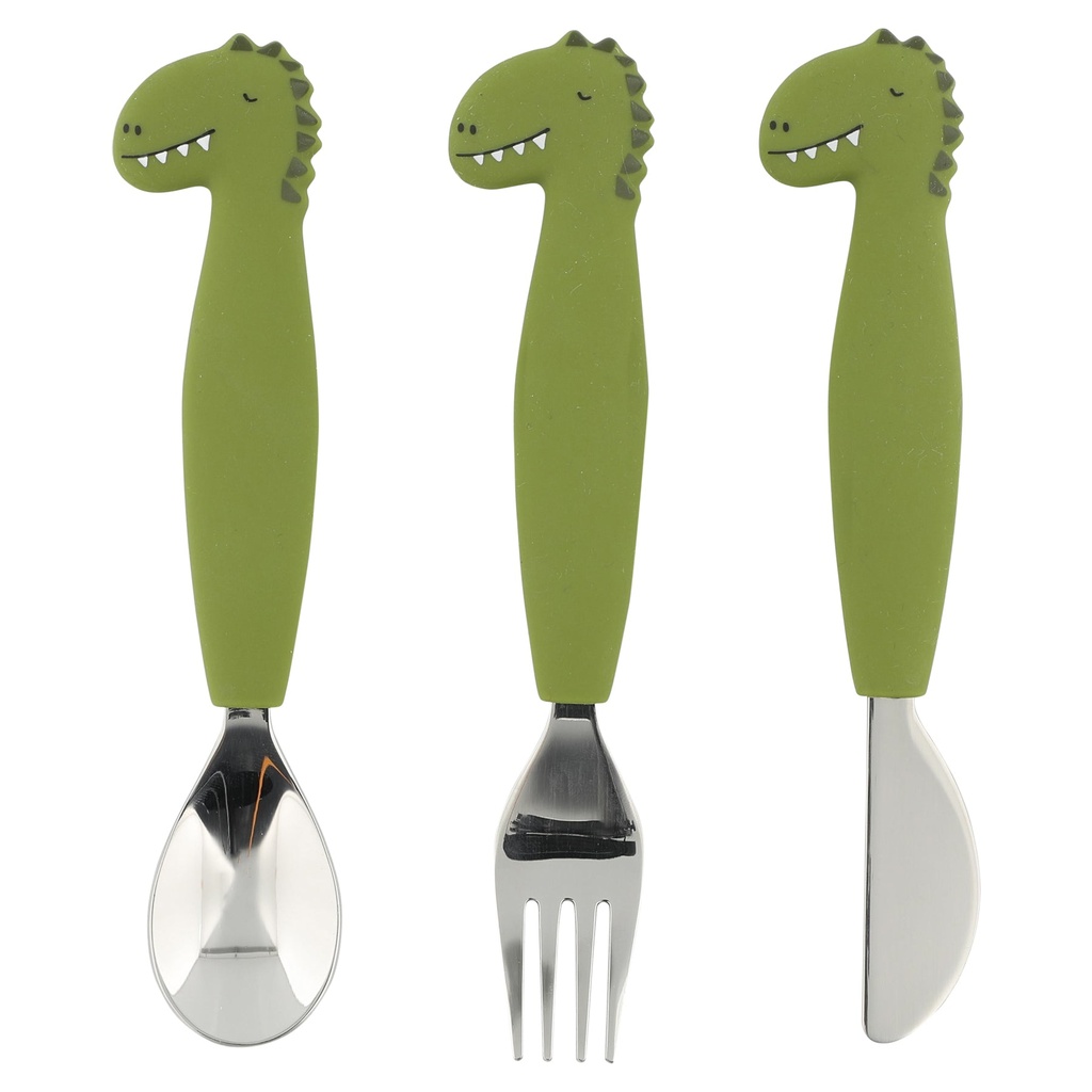 Couverts 3 pièces en silicone Mr. Dino - Trixie ★