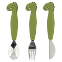 Couverts 3 pièces en silicone Mr. Dino - Trixie ★