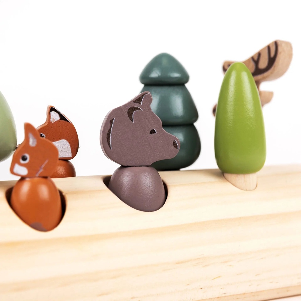 Jeu en bois Animaux de la Forêt sur une bûche - Egmont Toys ★