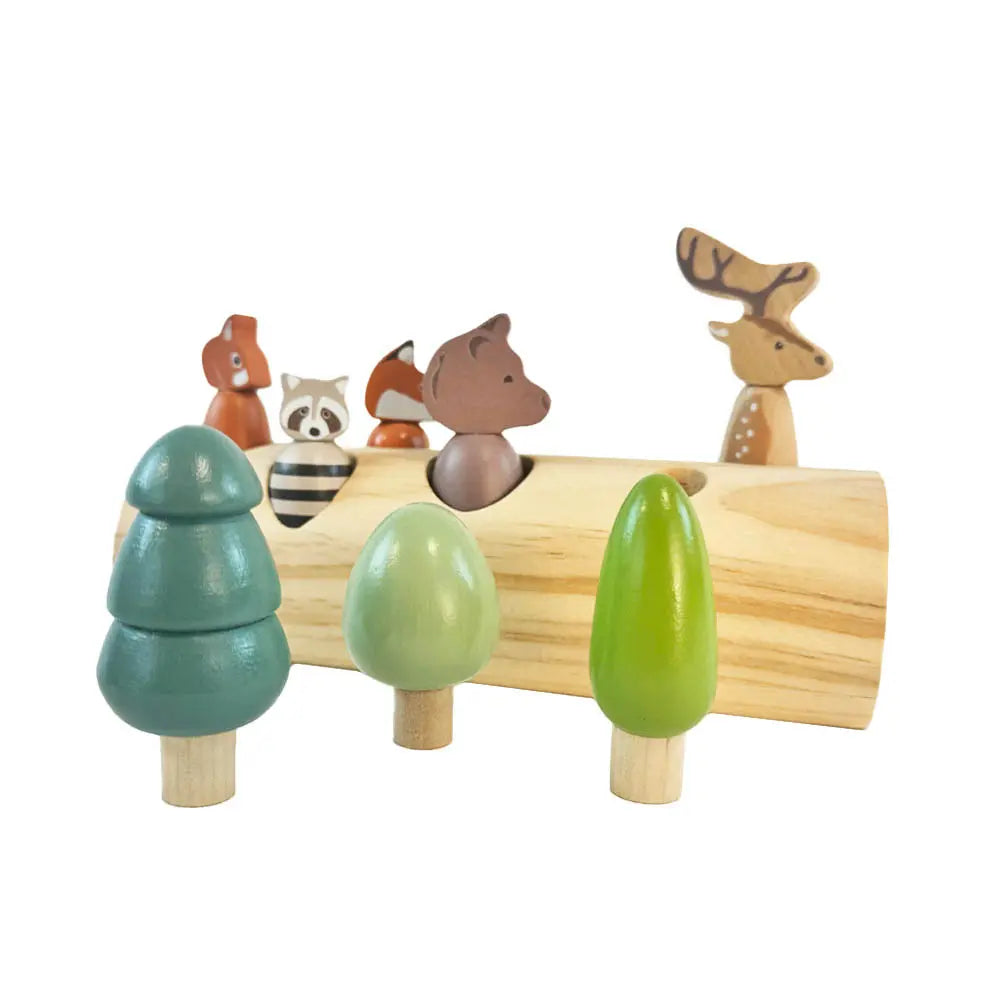 Jeu en bois Animaux de la Forêt sur une bûche - Egmont Toys ★