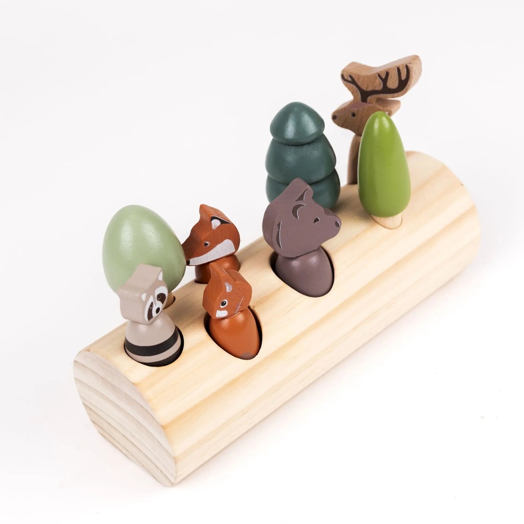 Jeu en bois Animaux de la Forêt sur une bûche - Egmont Toys ★