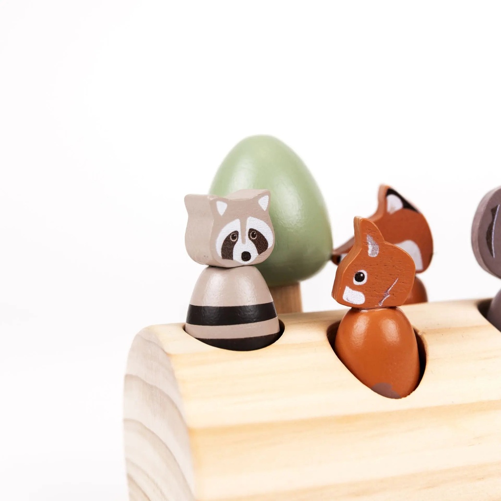 Jeu en bois Animaux de la Forêt sur une bûche - Egmont Toys ★