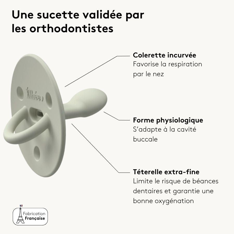 Tétine physiologique Choochoo 0-6 mois Blue Grey- Elhée ★