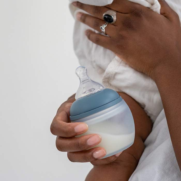 Biberon Anti-colique En Silicone BibRond 240ml Blue Grey - Elhée ★