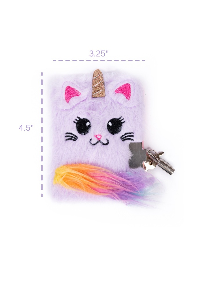 Journal intime peluche Chaton Licorne avec stylo - Great Pretenders ★