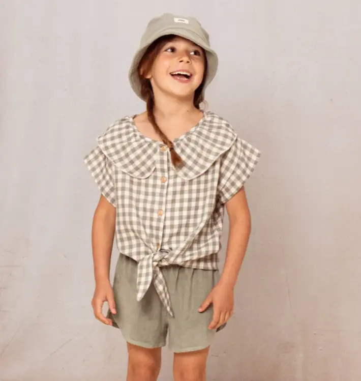 Blouse Coco Vichy vert de gris