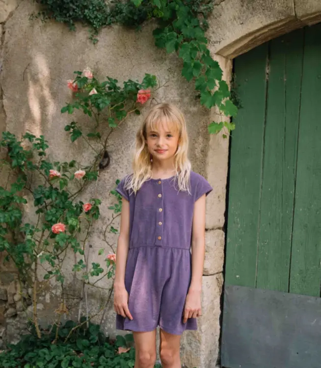 Combishort Loulou Terry Violet - Studio Bohème (4 ans)