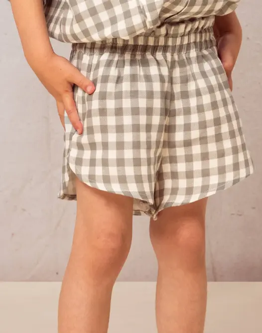 Short Georgette Vichy vert de gris (4 ans)