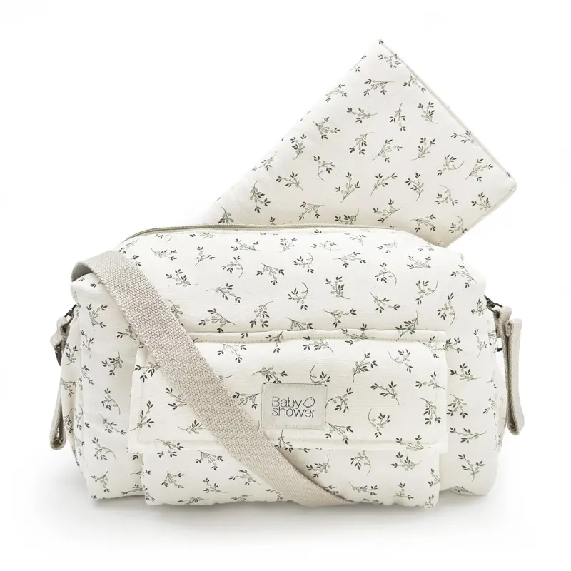 Sac à langer Camila Olive Bloom Canvas - Babyshower