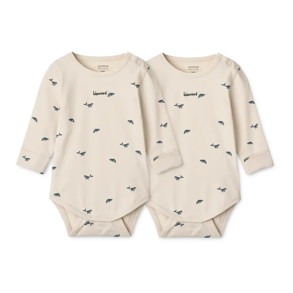 [LW20064-2507-50/56] Bodies pour bébé Yanni Mini whale Sandy 2 unités - Liewood (50/56)