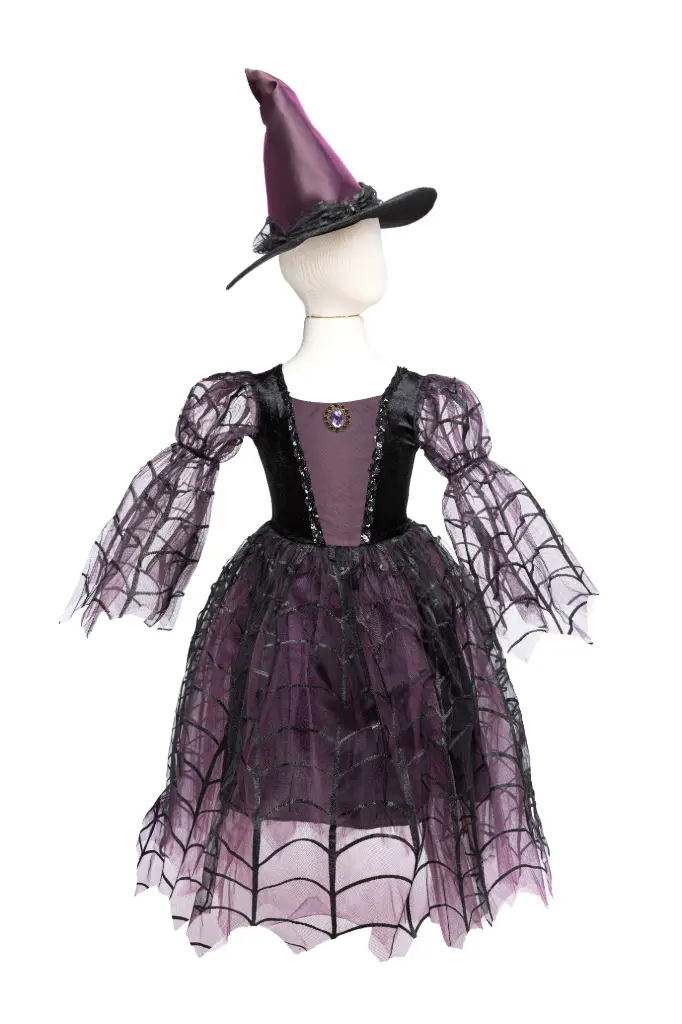 Robe de sorcière araignée avec chapeau - Great Pretenders (7-8 ans)