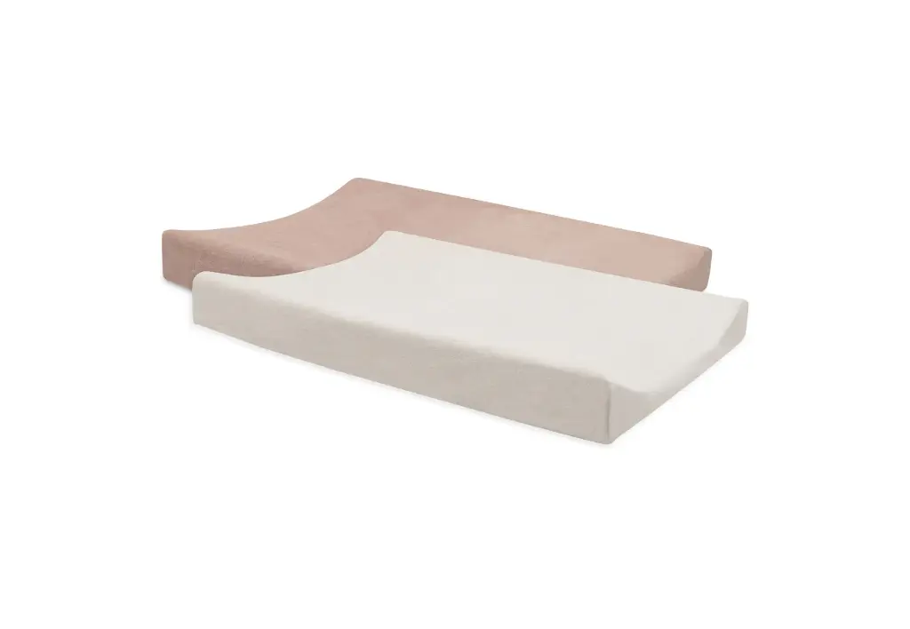 Aankleedkussenhoes Badstof Rose/Ivory 2-pack - Jollein