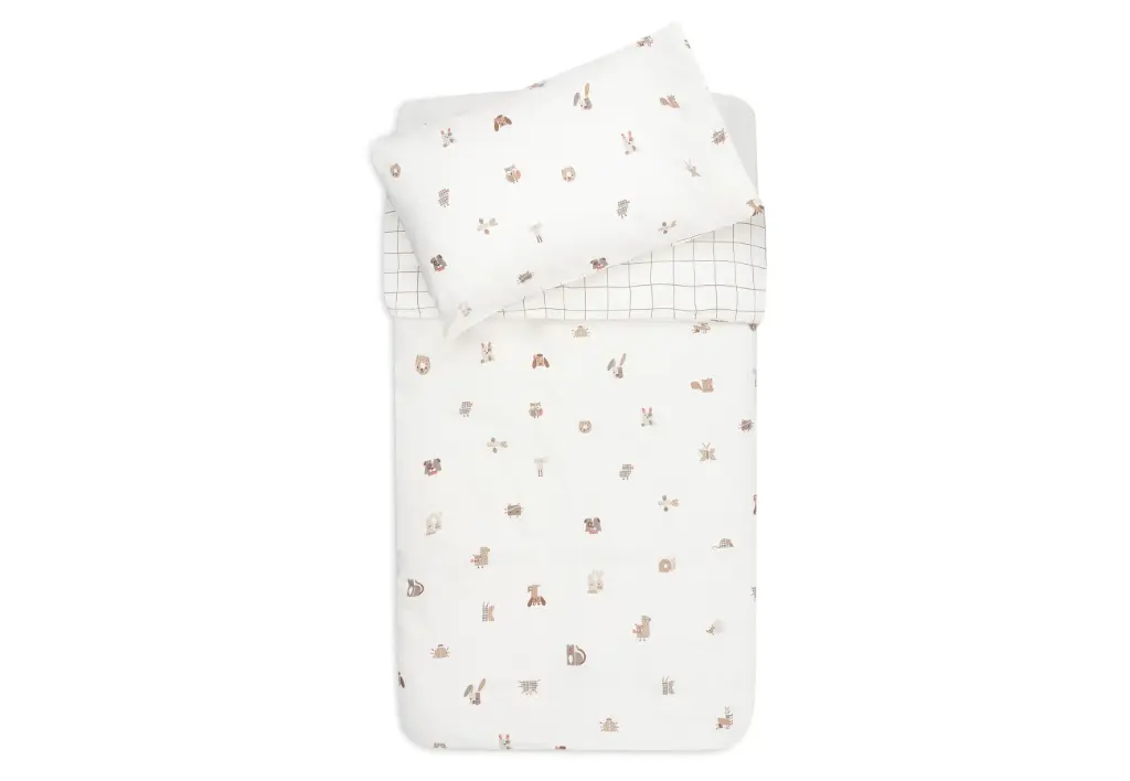 Duvet Cover and Pillowcase Animal Friends 100x140 cm - Jollein