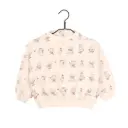 Sweat Soan en velours broderie "Pluie Rire" Tomette - Les Petites Choses