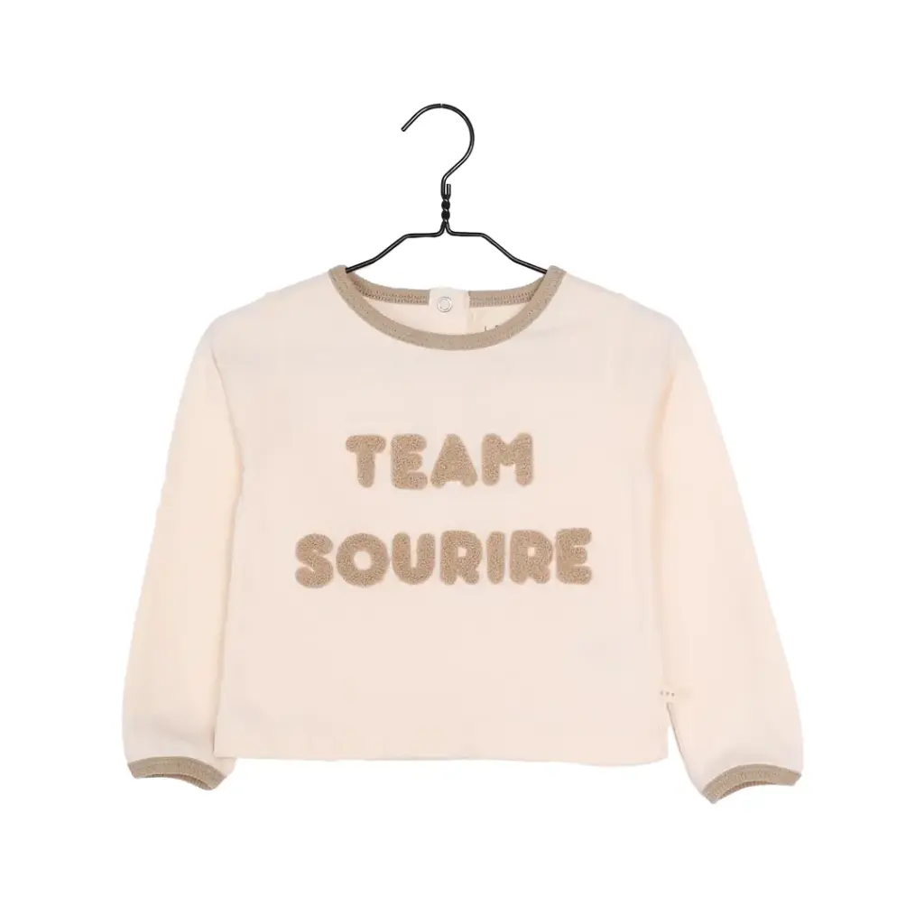 T-shirt ML Malone broderie "Team sourire" beige - Les Petites Choses (9 mois)