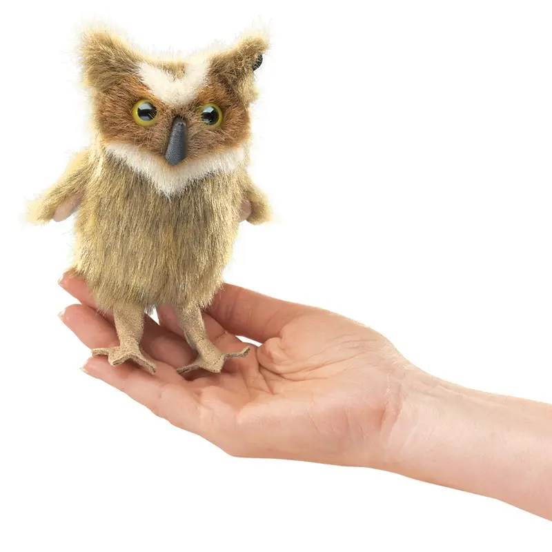 [LISTEANNIVERSAIRESIMEON6] Marionnette Mini Hibou Grand-Duc - Liste d'anniversaire Siméon