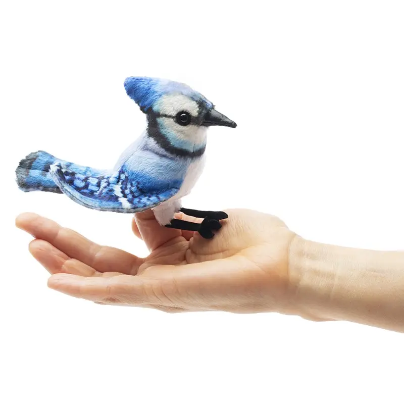 [LISTEANNIVERSAIRESIMEON7] Marionnette Mini Geai bleu - Liste d'anniversaire Siméon