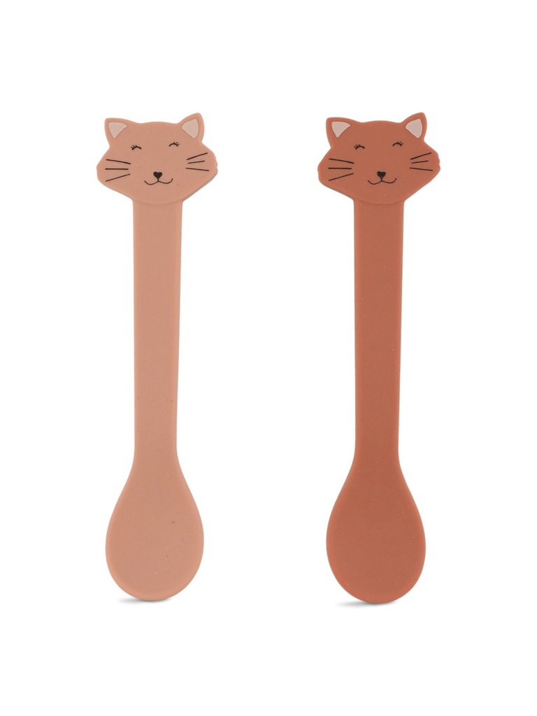 Duo de cuillères en silicone Mme Chat - Liste de naissance de Maëlle Dewals et Olivier Parisi