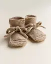 Slofjes in Merinowol Sand - Hvid