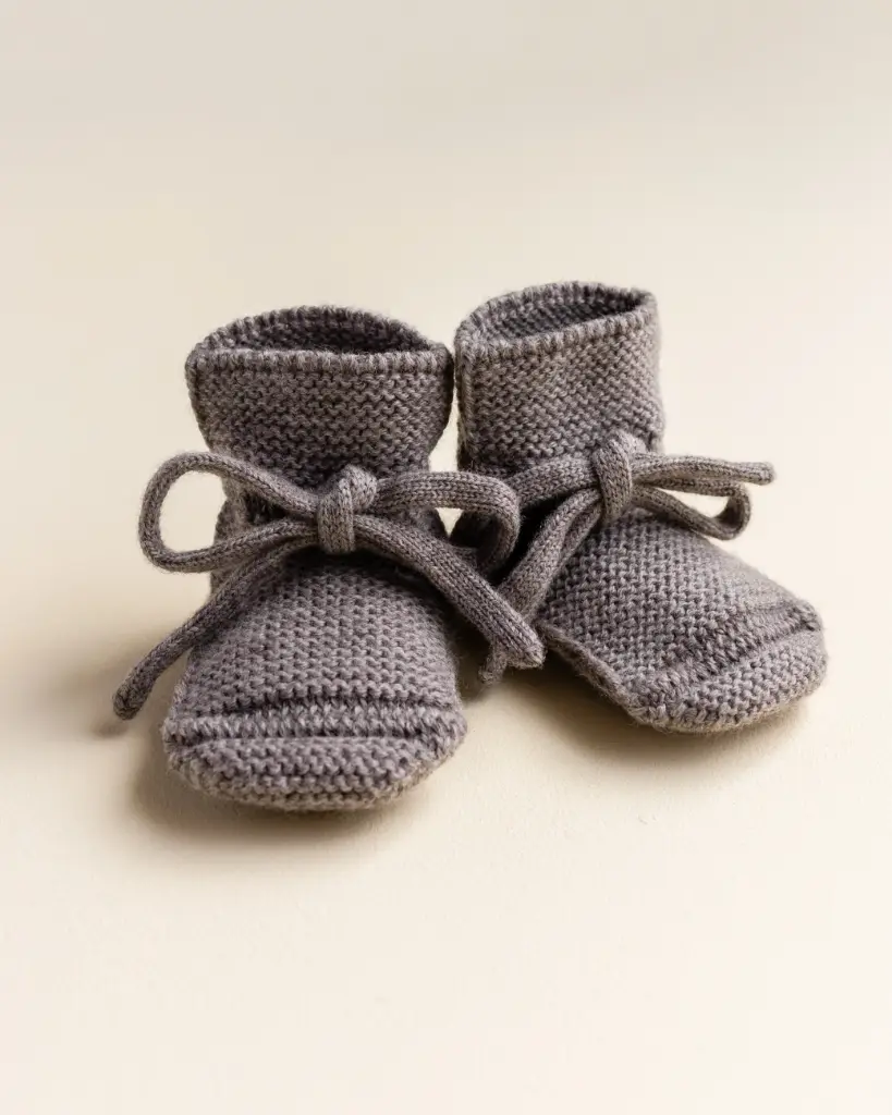 Merino Wool Booties Otter - Hvid (0-9 months)