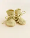 Sloffen van merinowol Light Yellow - Hvid