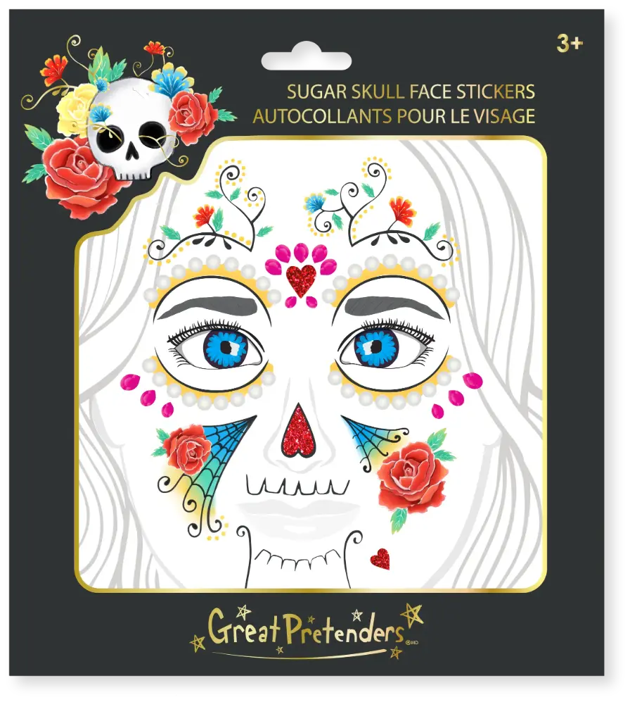 Face Stickers Sugar Skull Theme - Great Pretenders
