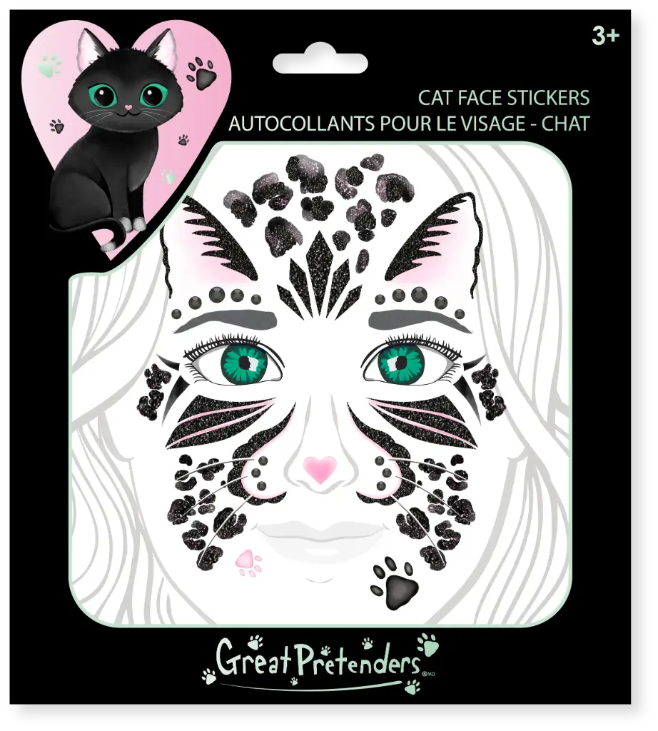 Face Stickers Black Cat Theme - Great Pretenders