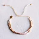 Bracelet double Miyuki nude blanc taupe - Bazou