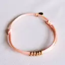Satin Bracelet with Rings Salmon Gold - Bazou