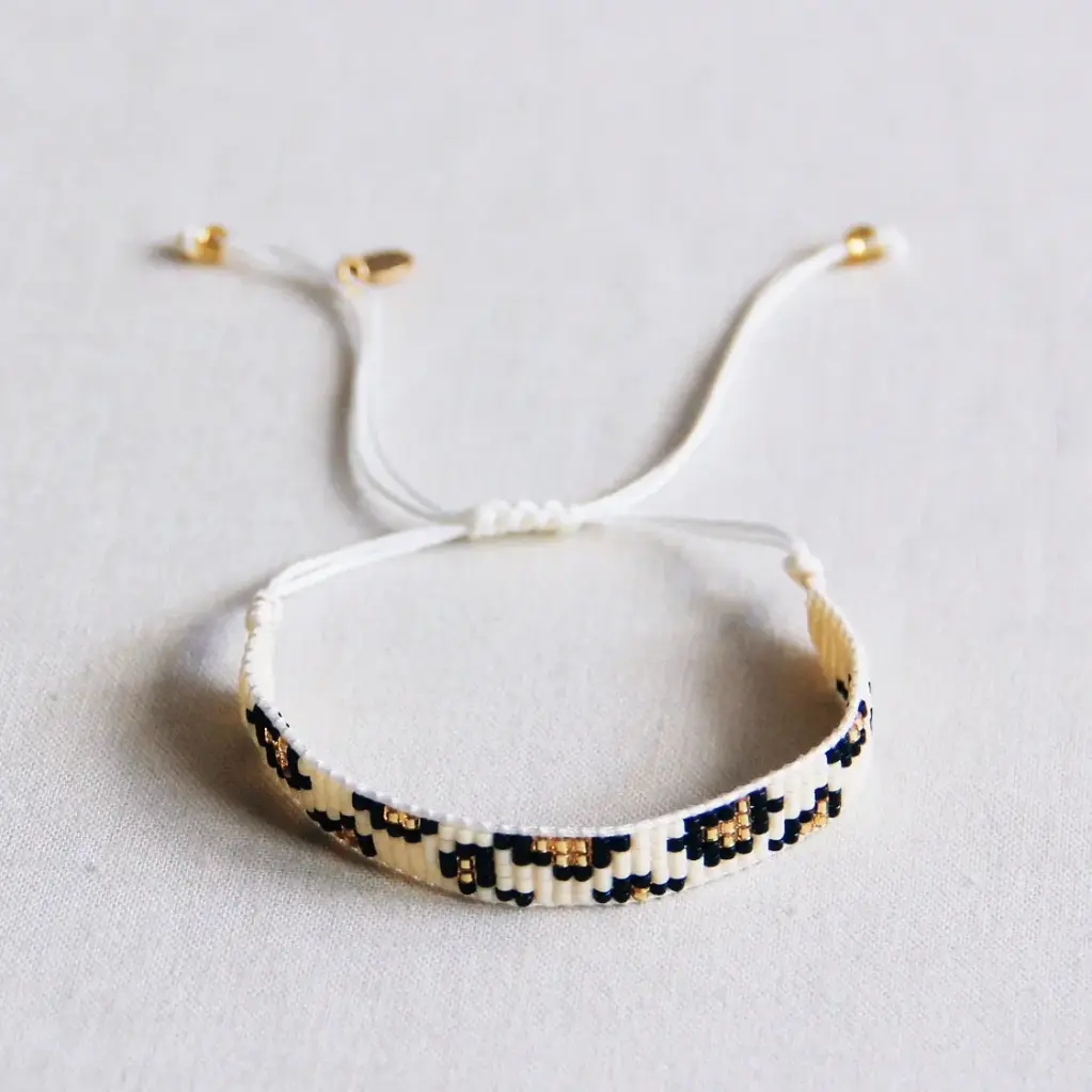Bracelet tissage léopard - Bazou