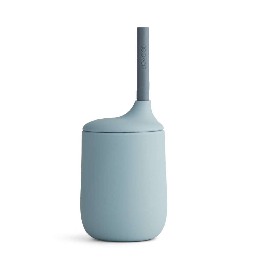 [LW13017] Ellis Cup with Straw - Sea blue / lBue wave Mix
