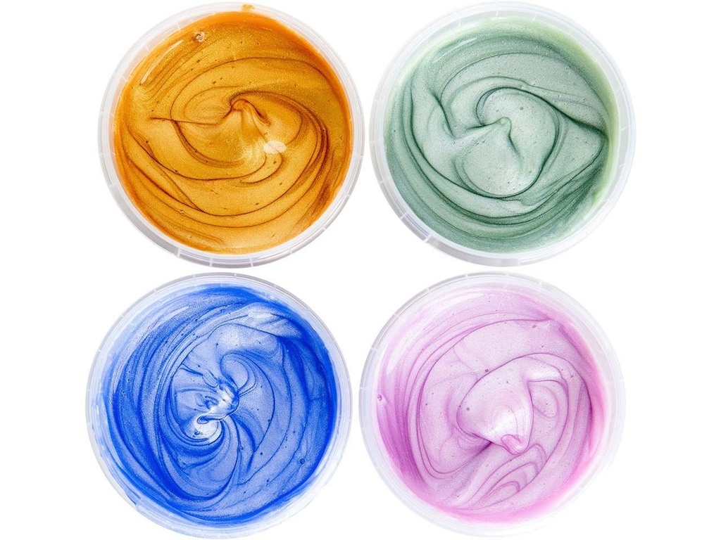 Kristal-vingerverf Mika set van 4 kleuren (rozenkwarts, saffier, jade en goud) - Neogrün