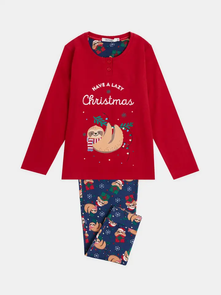 Pyjama manches longues Have a lazy Christmas - Admas (6 ans)