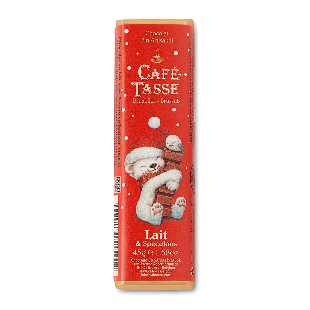 Barre de chocolat au Lait & Spéculoos Noël - Café-Tasse
