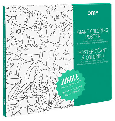[LISTEANNIVERSAIREHELOISE02] Poster géant à colorier 100 x 70 cm Jungle - Liste d'anniversaire d'Héloïse