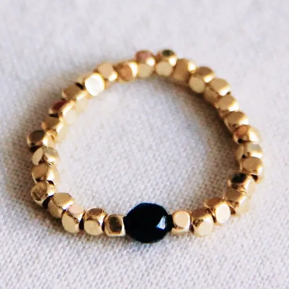 Bague tressée minimaliste en acier inoxydable doré - Bazou