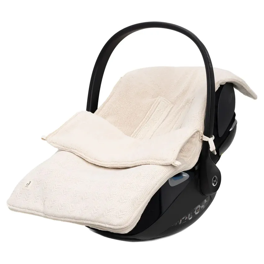 Voetenzak Groep 0+ 3/5-punts Grain knit Oatmeal - Jollein