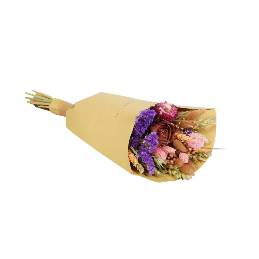 Dried Flowers Country-Style Bouquet Burgundy Size S - Wildflowers