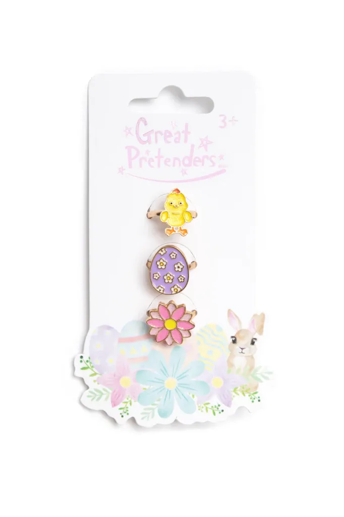 Assortiment de 3 bagues Easter Egg - Great Pretenders