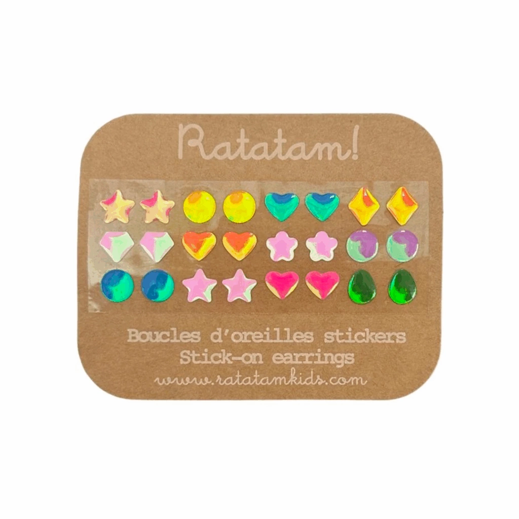 Set of 12 Stick-on Earrings Mixed Patterns - Ratatam