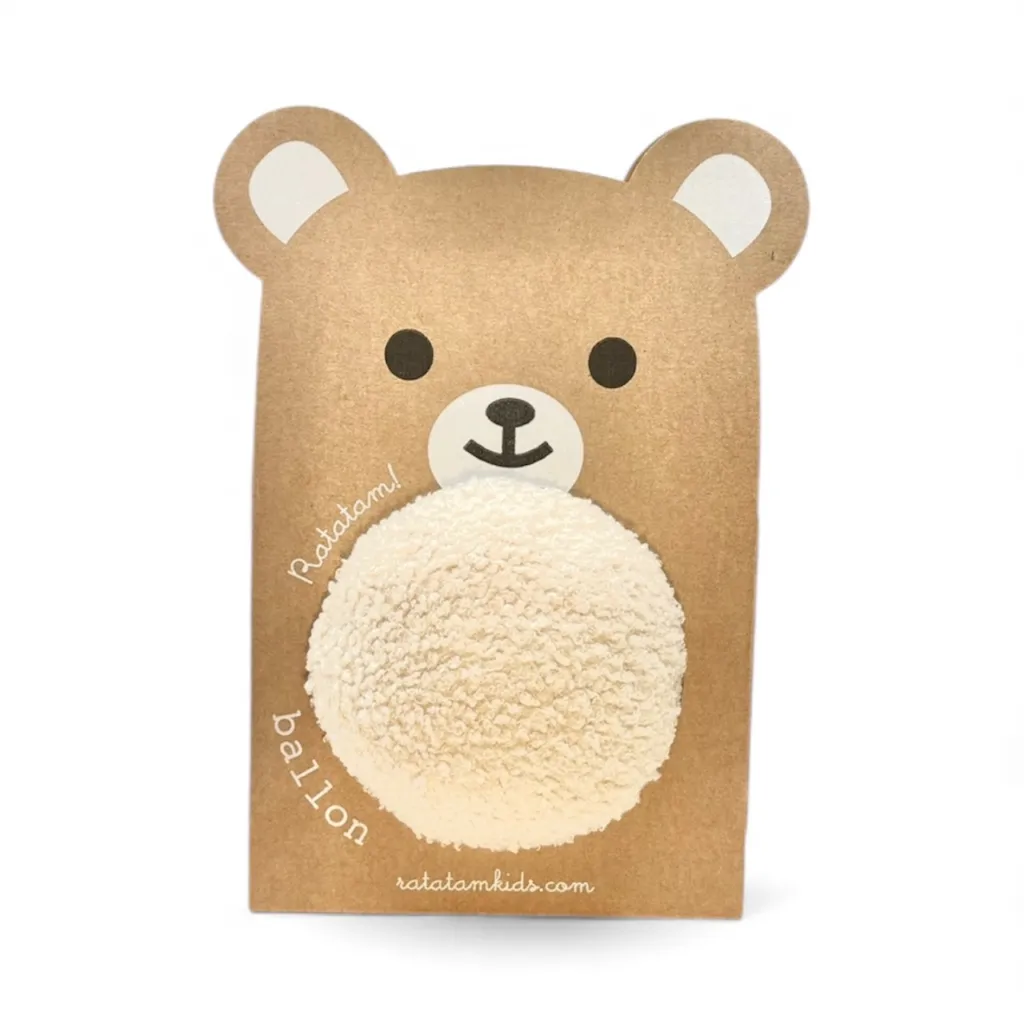 Baby Plush Teddy Bear Ball White 12 cm - Ratatam