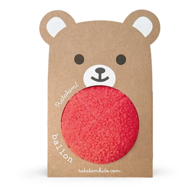 Pluche babybal beertje Rood 12 cm - Ratatam