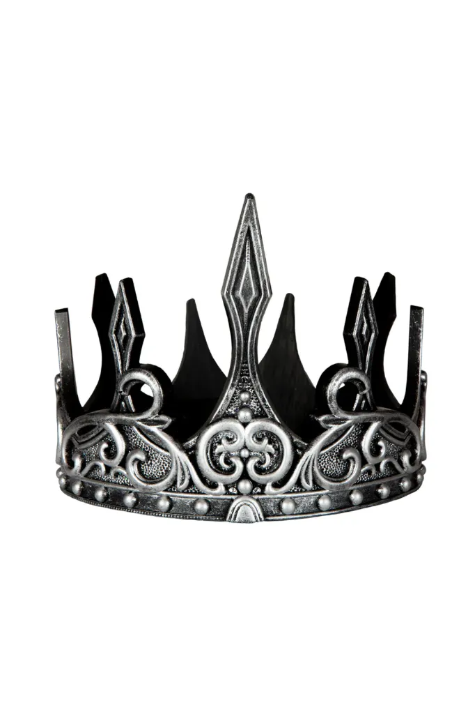 Luxe koningskroon in latex zilver/zwart - Great Pretenders