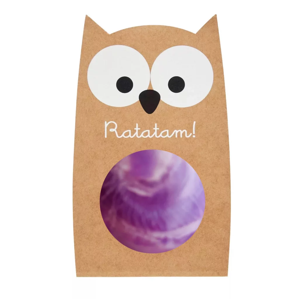Marbled Bouncy Ball Owl Purple 57 mm - Ratatam