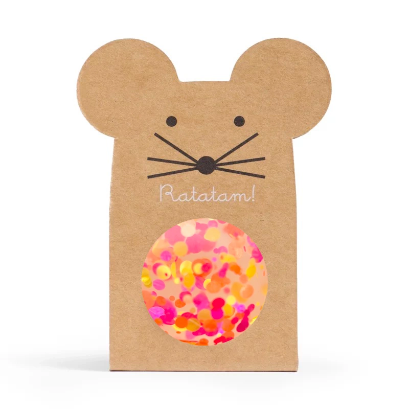 Balle rebondissante Souris Multico Orange 43 mm - Ratatam