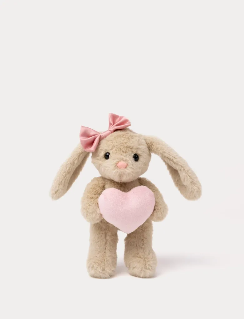 Tyra Plush Bunny with Heart Beige - Teddy Kompaniet