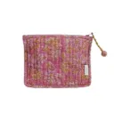 Small Quilted Pouch with Indian Flower Print Arya Malaga - Bonheur du Jour