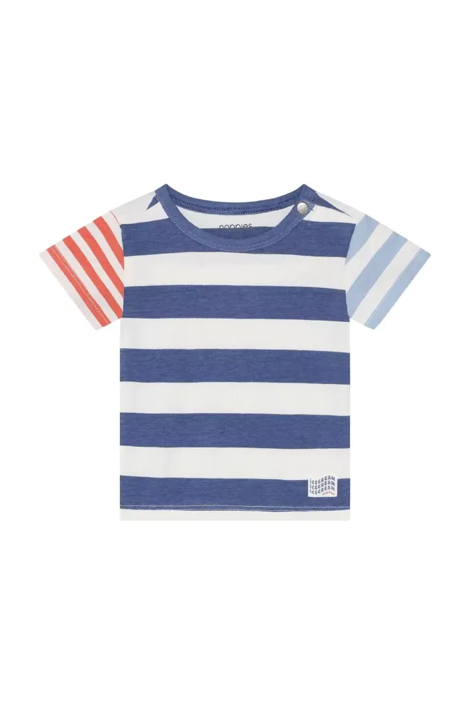 T-shirt MC Dusty Blue Stripe - Noppies