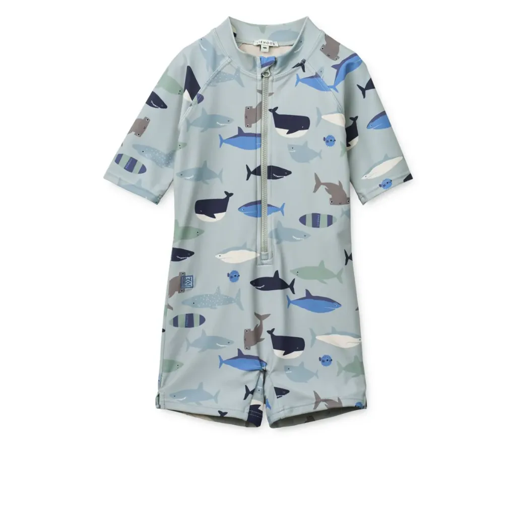 Combinaison de natation MC Shark Dove Blue - Liewood (9 mois)
